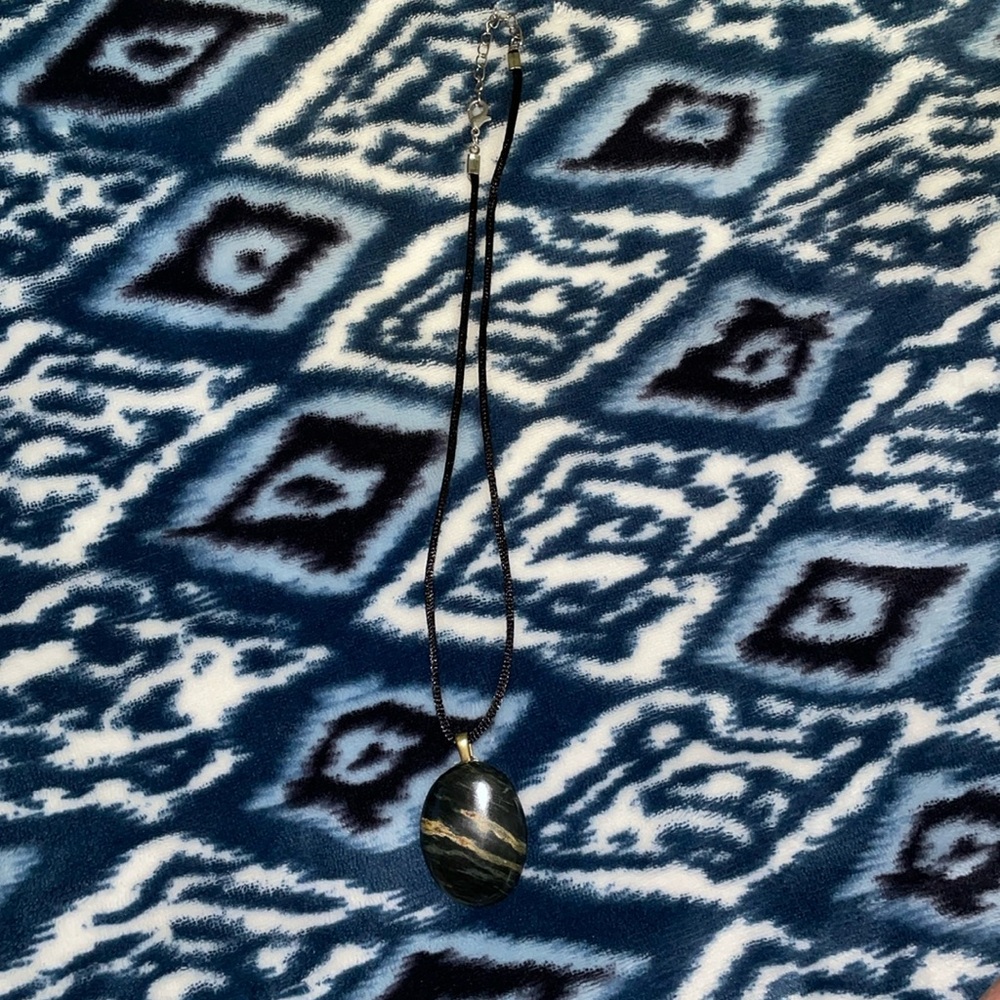 Black Marbled Necklace